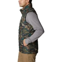Columbia Powder Lite Vest Green Forest Brown -Outdoor Outfit Store cl 1748031 370 004