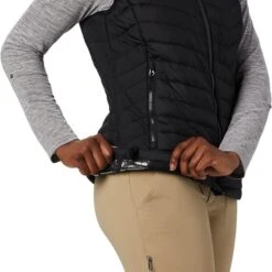 Columbia Powder Lite Gilet Black White Logo Women -Outdoor Outfit Store cl 1757411 011 003