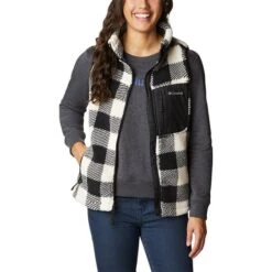 Columbia West Band Vest Black White Women -Outdoor Outfit Store cl 1939914 192 005