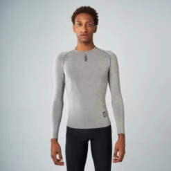 Finisseur Merino Thermal Long Sleeve Base Layer Top Grey -Outdoor Outfit Store fns c232fw2002 02 150