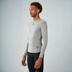Finisseur Merino Thermal Long Sleeve Base Layer Top Grey -Outdoor Outfit Store fns c232fw2002 02 151
