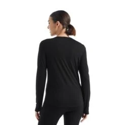 Icebreaker Sphere II Long Sleeve T-Shirt Black Women -Outdoor Outfit Store ib 0a56ej001 003