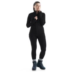 Sweatshirt Icebreaker Quantum III Full Zip Black Women -Outdoor Outfit Store ib 0a56fo001 004