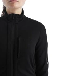 Sweatshirt Icebreaker Quantum III Full Zip Black Women -Outdoor Outfit Store ib 0a56fo001 005