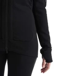 Sweatshirt Icebreaker Quantum III Full Zip Black Women -Outdoor Outfit Store ib 0a56fo001 006