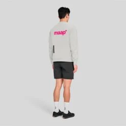 Sweatshirt MAAP Training Crew Greyish White Pink -Outdoor Outfit Store map maf018 bir 003
