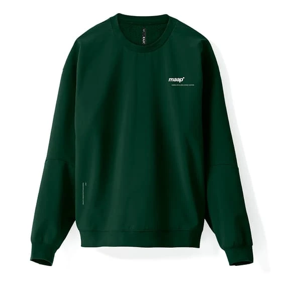 MAAP Training Crew Sweatshirt Dark Green White 1 MAAP Training Crew Sweatshirt Dark Green White