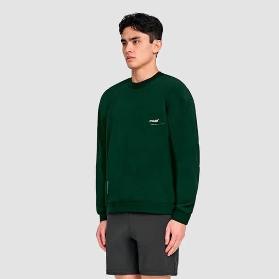 MAAP Training Crew Sweatshirt Dark Green White 2 MAAP Training Crew Sweatshirt Dark Green White - Image 2
