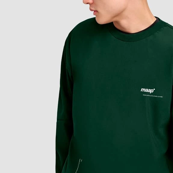 MAAP Training Crew Sweatshirt Dark Green White 5 MAAP Training Crew Sweatshirt Dark Green White - Image 5