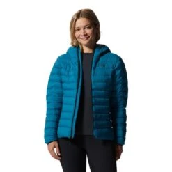 Mountain Hardwear Deloro Down Full Zip Hoodie Blue Women -Outdoor Outfit Store mh 2004161 446 004