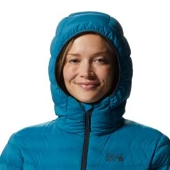 Mountain Hardwear Deloro Down Full Zip Hoodie Blue Women -Outdoor Outfit Store mh 2004161 446 006