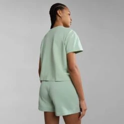 Napapijri Morgex Short Sleeve T-Shirt Mint Green Women -Outdoor Outfit Store nap np0a4g97g1e1 004