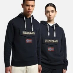 Napapijri Burgee Hoodie Navy Blue 8 Napapijri Burgee Hoodie Navy Blue -Outdoor Outfit Store nap np0a4gbg176 003