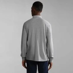 Napapijri Ayas 1 Long Sleeve Polo Shirt Light Grey -Outdoor Outfit Store nap np0a4gjx160 004