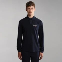 Napapijri Ayas 1 Long Sleeve Polo Shirt Navy Blue -Outdoor Outfit Store nap np0a4gjx176 003