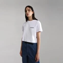 Napapijri Cold Crop T-Shirt White Women -Outdoor Outfit Store nap np0a4glf002 003