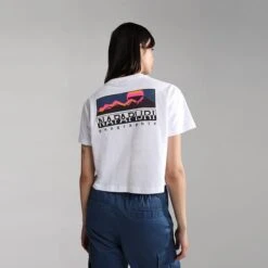 Napapijri Cold Crop T-Shirt White Women -Outdoor Outfit Store nap np0a4glf002 004