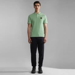 Napapijri Whale Short Sleeve Polo Shirt Mint Green -Outdoor Outfit Store nap np0a4gqggg9 005