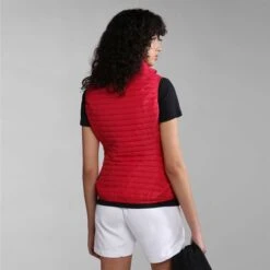 Napapijri Acalmar Gilet Red Black Women -Outdoor Outfit Store nap np0a4gy2r1c1 004