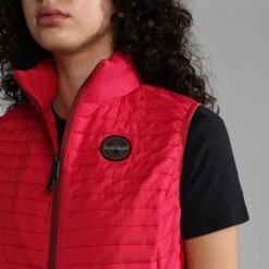 Napapijri Acalmar Gilet Red Black Women -Outdoor Outfit Store nap np0a4gy2r1c1 005