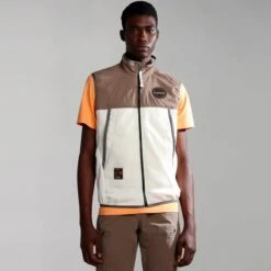 Gilet Napapijri Ambato White Brown -Outdoor Outfit Store nap np0a4gzdn1a1 003