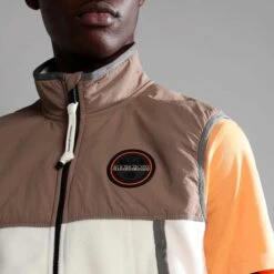 Gilet Napapijri Ambato White Brown -Outdoor Outfit Store nap np0a4gzdn1a1 006