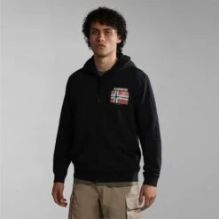 Napapijri Guiro Full Zip Hoodie Black -Outdoor Outfit Store nap np0a4gzf0411 006