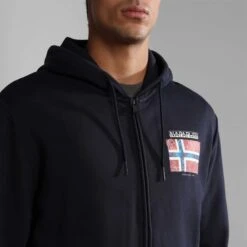 Napapijri Guiro Full Zip Hoodie Dark Blue -Outdoor Outfit Store nap np0a4gzf1761 005