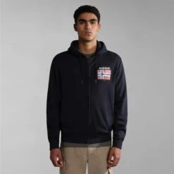 Napapijri Guiro Full Zip Hoodie Dark Blue -Outdoor Outfit Store nap np0a4gzf1761 006