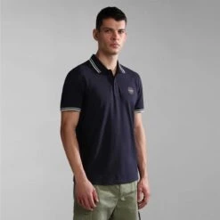 Napapijri Macas Short Sleeve Polo Shirt Navy Blue -Outdoor Outfit Store nap np0a4h5z1761 006