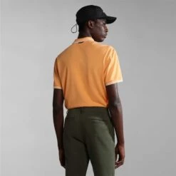 Napapijri Macas Short Sleeve Polo Shirt Orange Black White -Outdoor Outfit Store nap np0a4h5za571 004