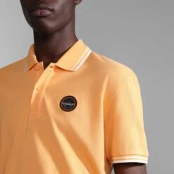 Napapijri Macas Short Sleeve Polo Shirt Orange Black White -Outdoor Outfit Store nap np0a4h5za571 005