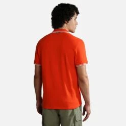 Napapijri Macas Short Sleeve Polo Shirt Orange Black -Outdoor Outfit Store nap np0a4h5zr051 005