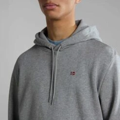 Napapijri Balis Hoodie Grey Red -Outdoor Outfit Store nap np0a4h8a1601 005