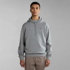 Napapijri Balis Hoodie Grey Red -Outdoor Outfit Store nap np0a4h8a1601 006