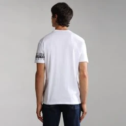 Napapijri Sadas 1 Short Sleeve T-Shirt White -Outdoor Outfit Store nap np0a4h9b002 004