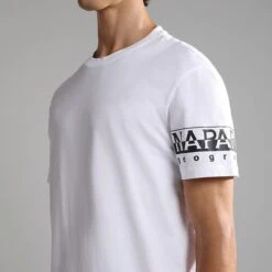 Napapijri Sadas 1 Short Sleeve T-Shirt White -Outdoor Outfit Store nap np0a4h9b002 005