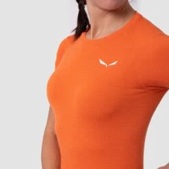 Salewa Pedroc AMR Short Sleeve T-Shirt Orange Women -Outdoor Outfit Store sl 28321 4150 003
