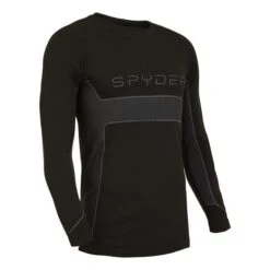 Spyder Momentum Long Sleeve Base Layer Top Black -Outdoor Outfit Store spd 211263 001 003